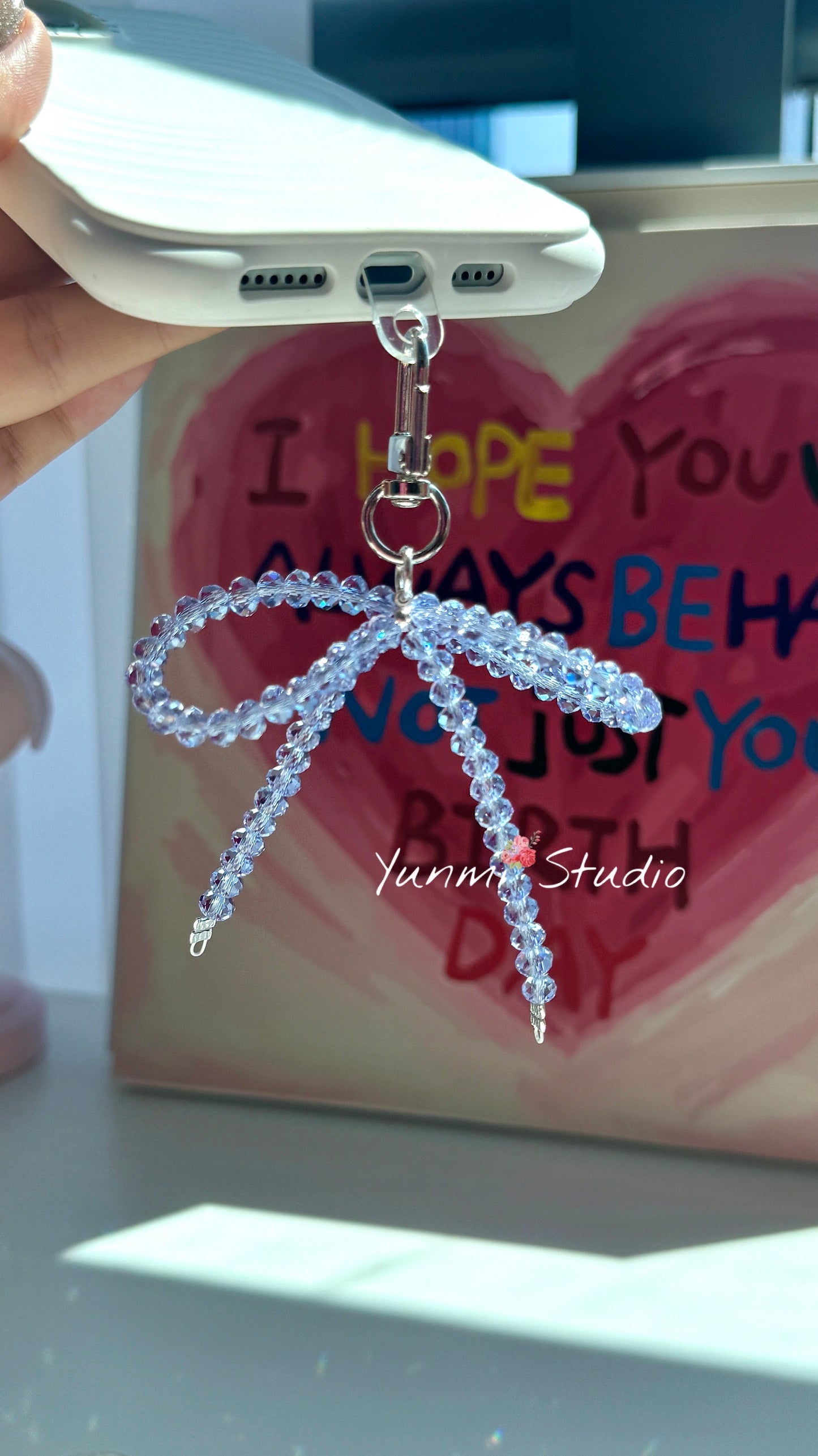 Crystal phone chain