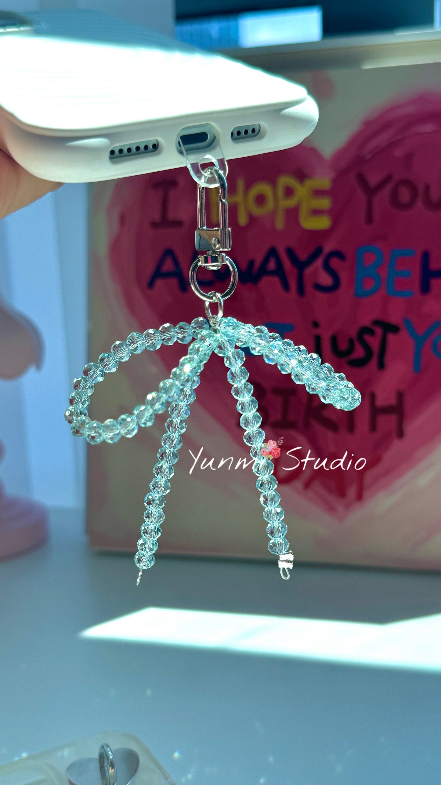 Crystal phone chain