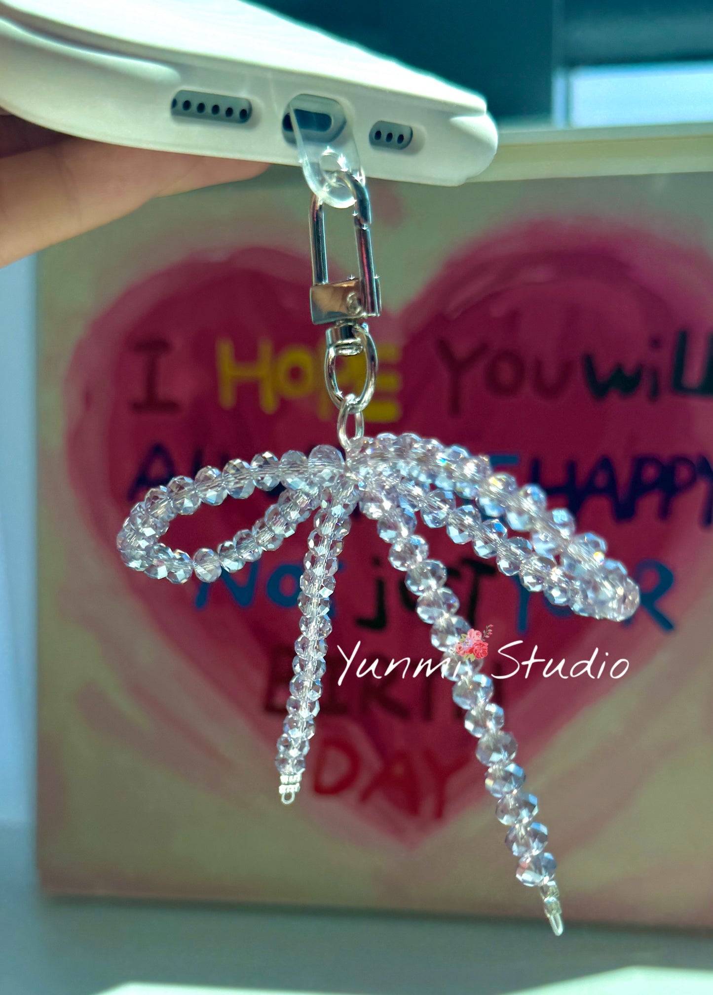 Crystal phone chain