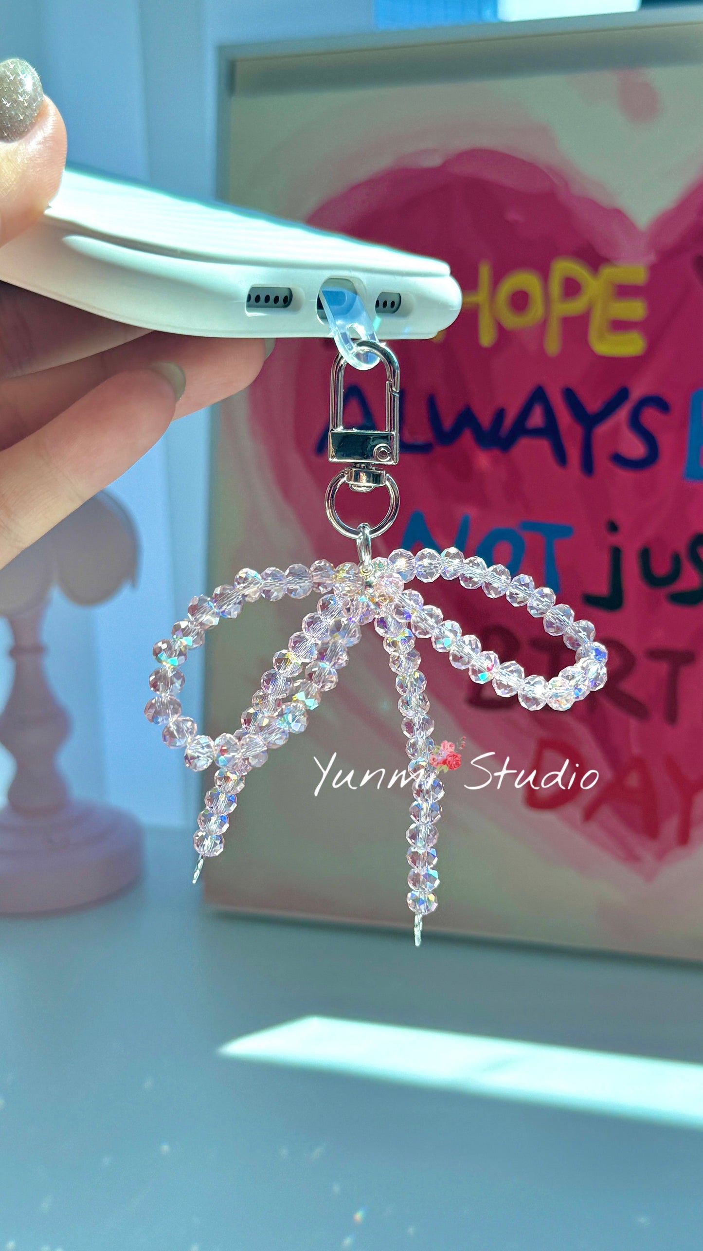Crystal phone chain