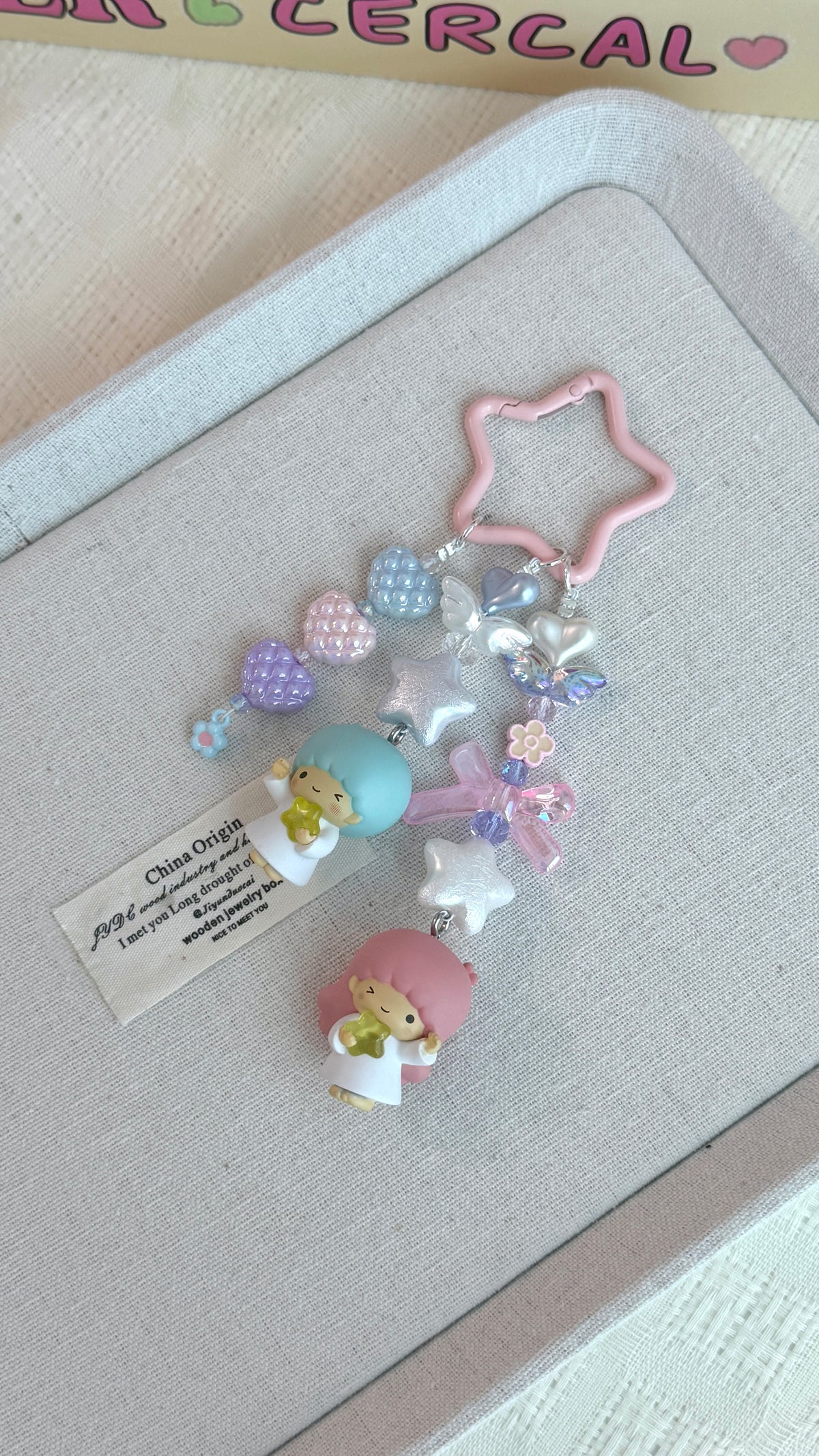 Little Twin Stars 2-in-1 Phone & Bag Charm โ Original Handcrafted Design