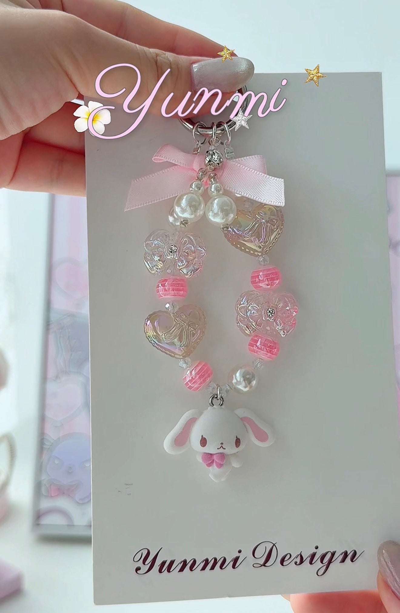 Flocked Sugar Bunnies Phone Strap – Original Design