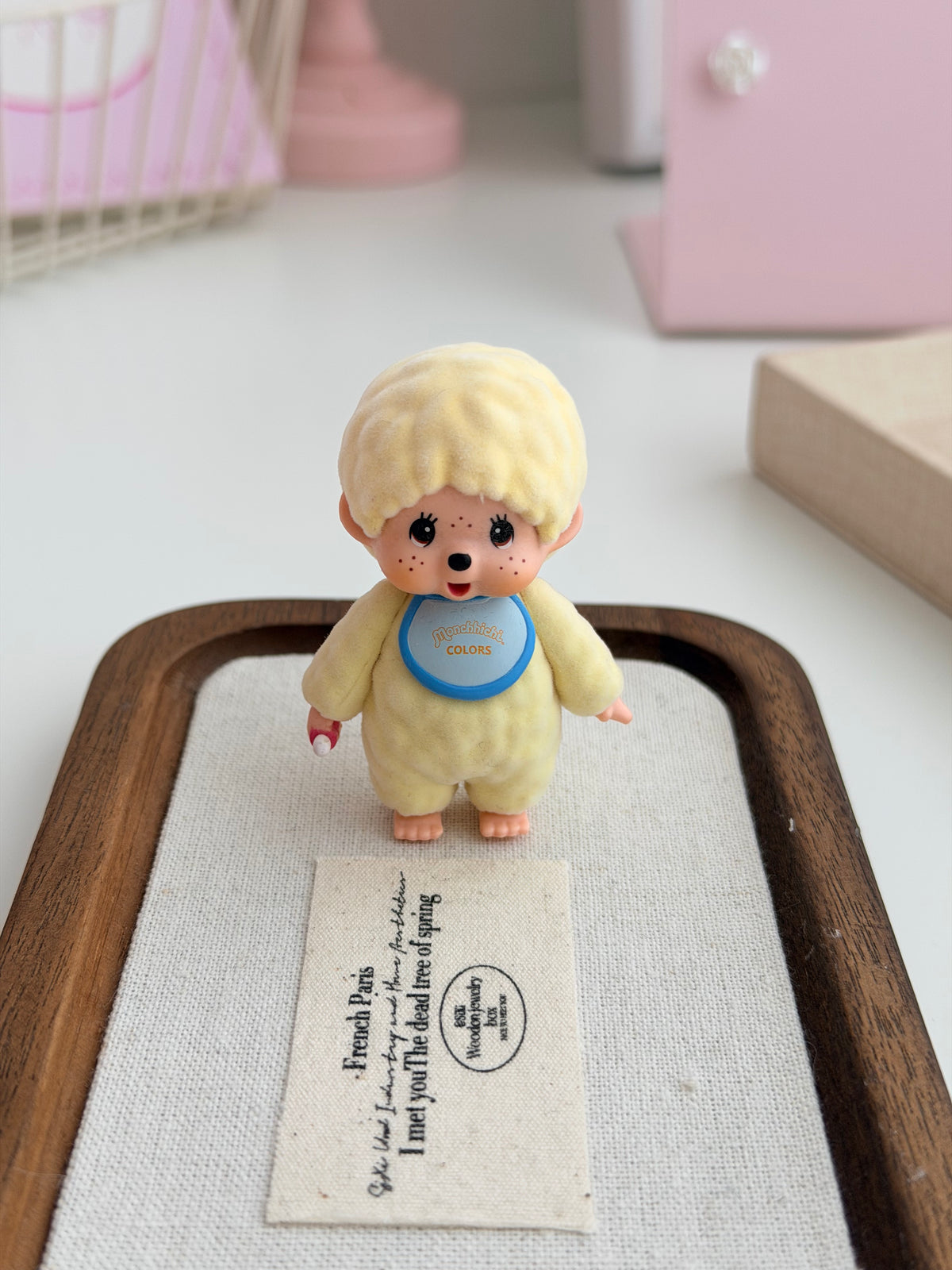 Monchhichi Flocked Keychain โ Colorful Velvet Finish, Handcrafted Original Accessory