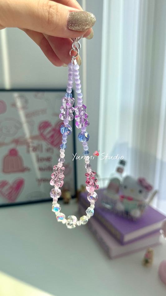 colorful bear phone charm