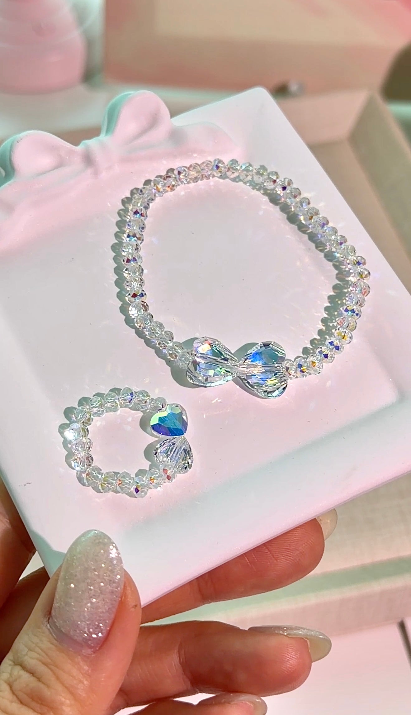 Swarovski crystal bracelet & ring