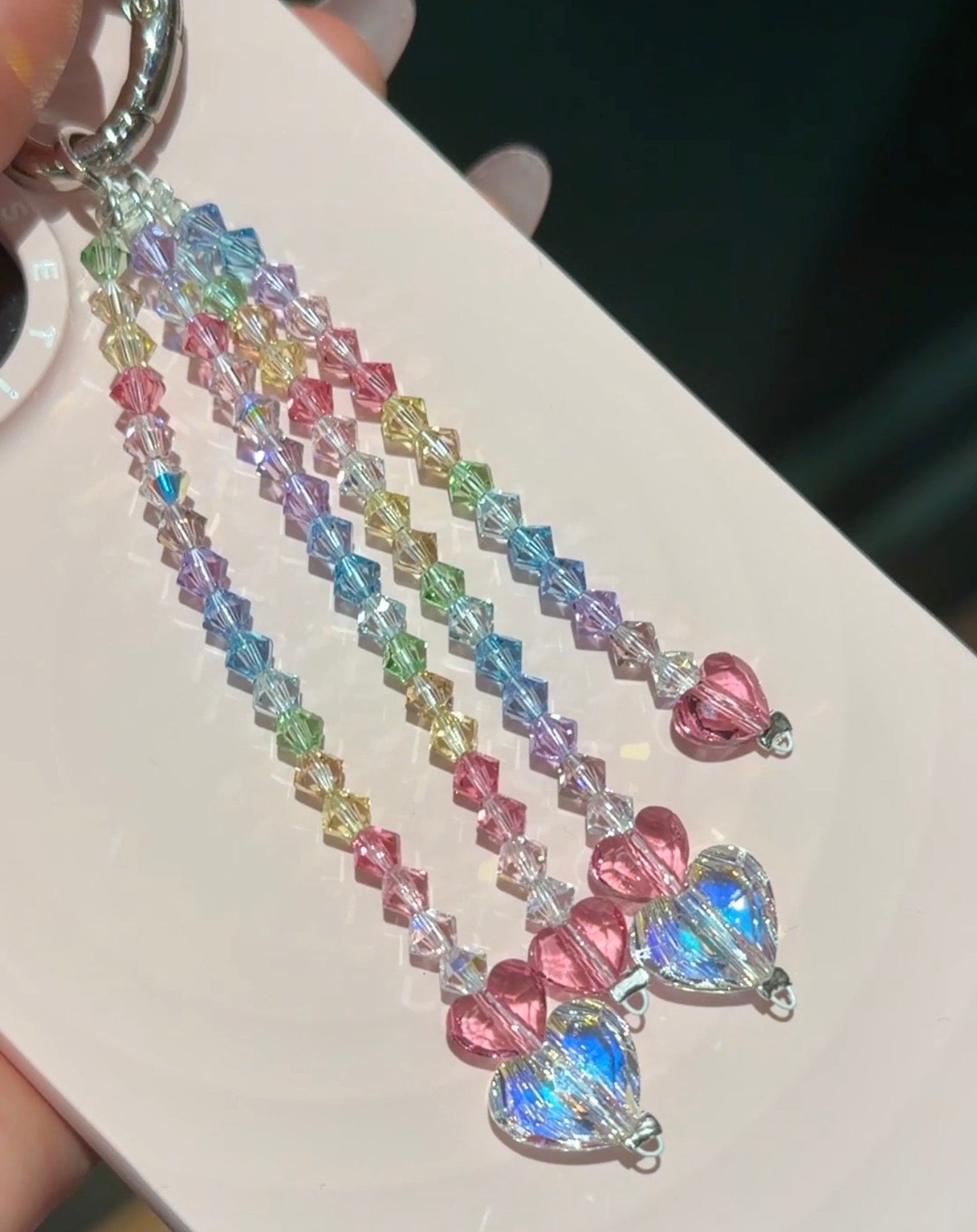 Rainbow Crystal Phone Charm – Dazzling Swarovski Shine