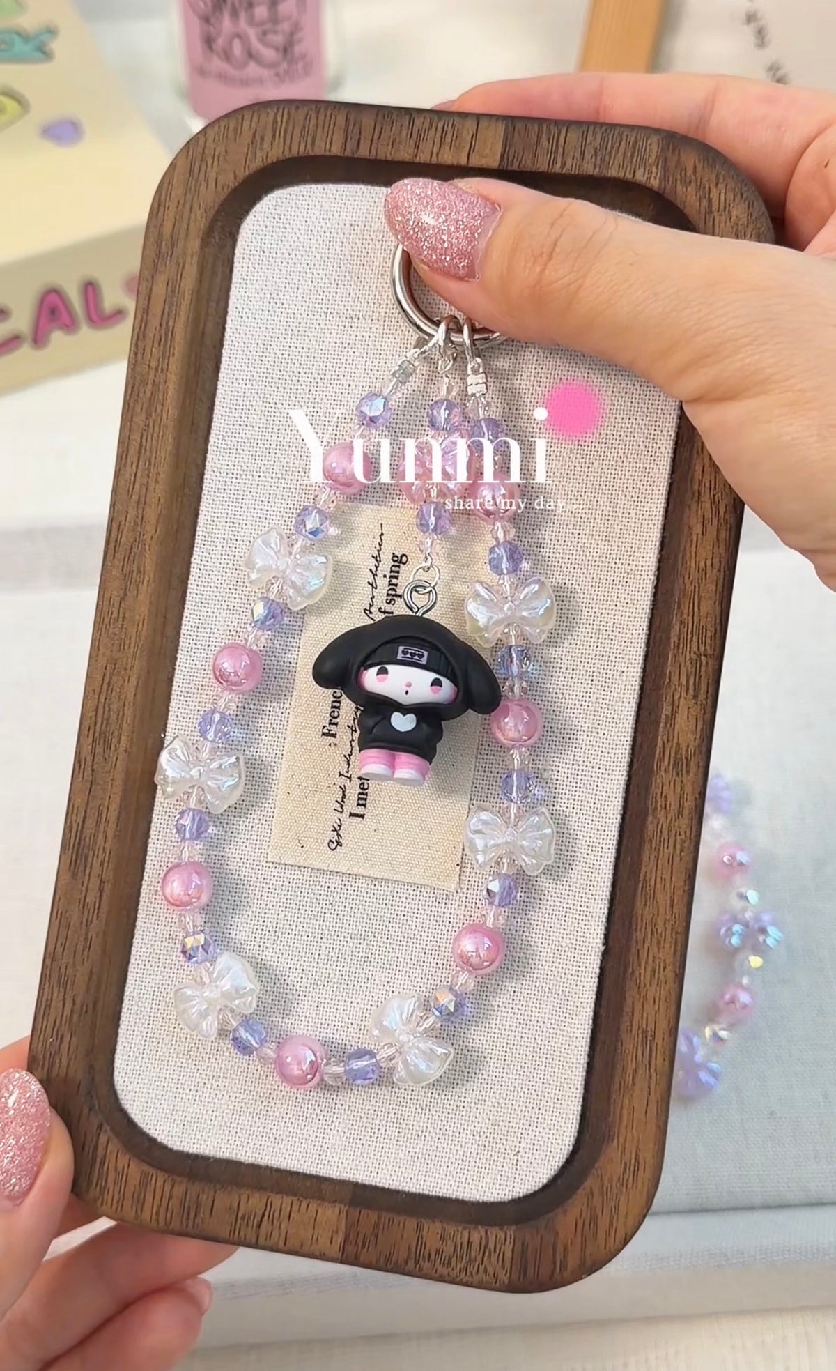 My Melody Phone Charm – Sweet Pink Bunny, Original Handcrafted Design