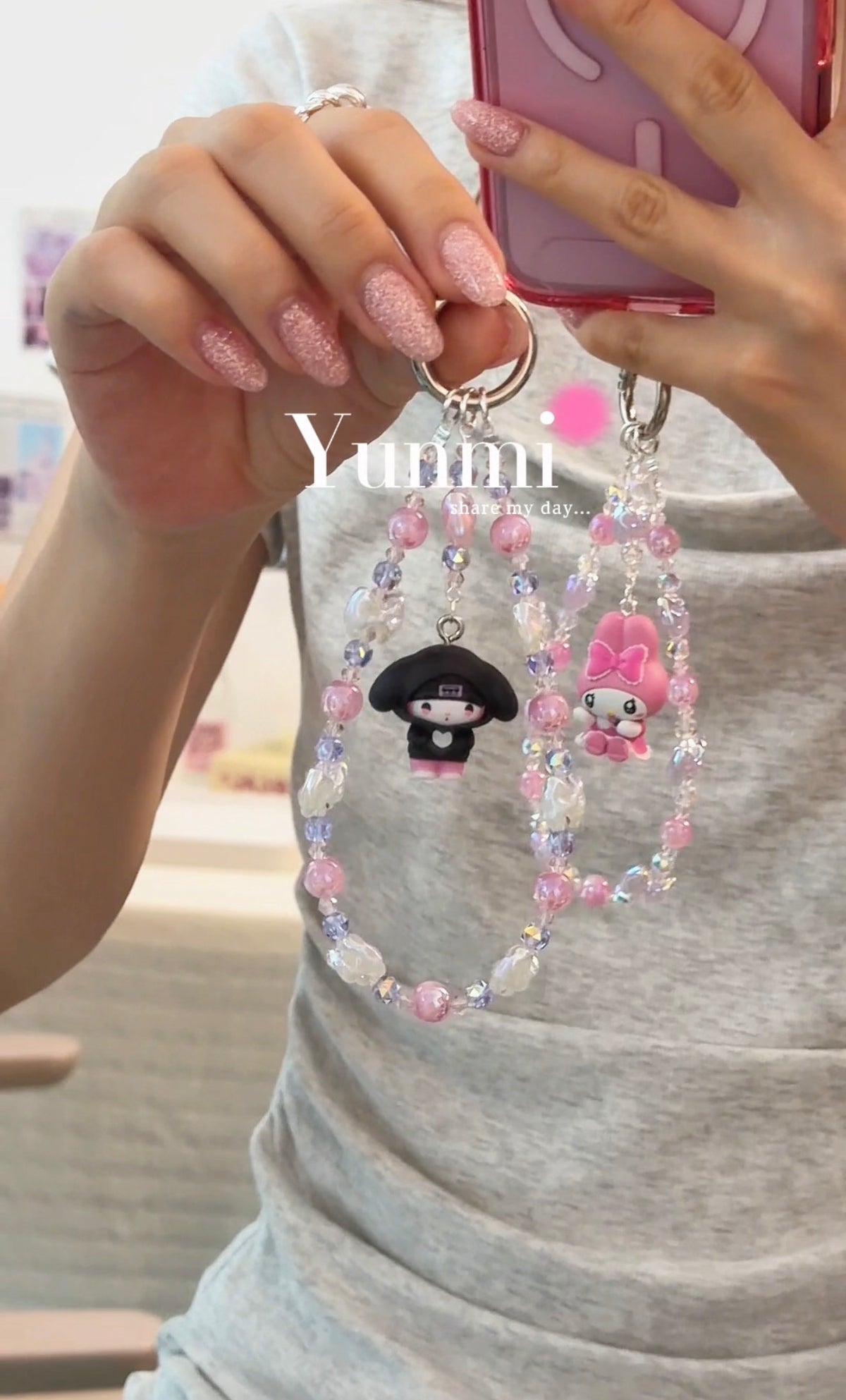 My Melody Phone Charm – Sweet Pink Bunny, Original Handcrafted Design