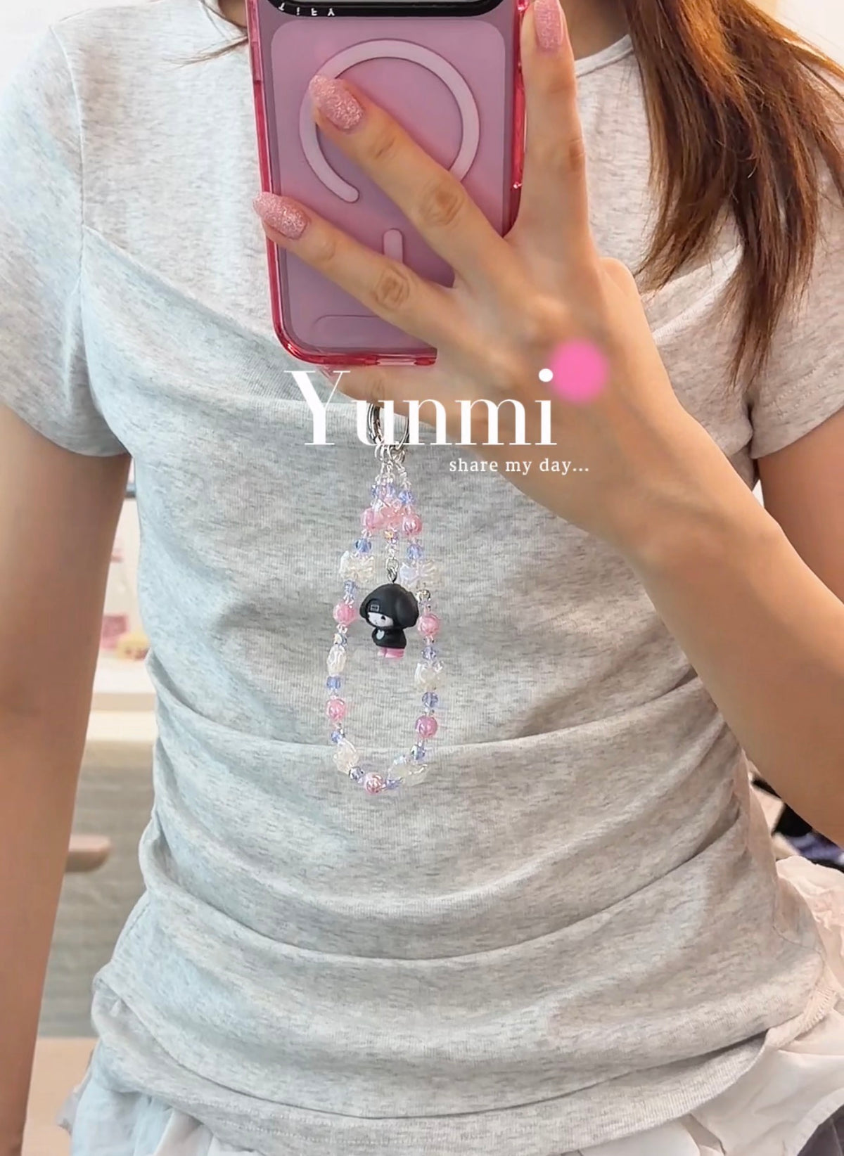 My Melody Phone Charm – Sweet Pink Bunny, Original Handcrafted Design