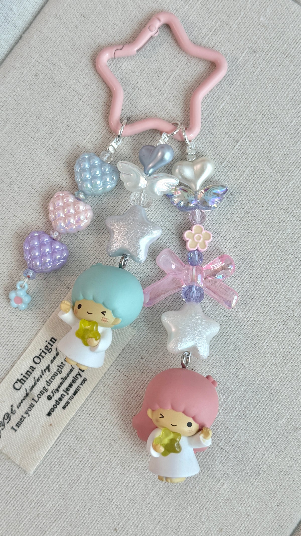Little Twin Stars 2-in-1 Phone & Bag Charm – Original Handcrafted Design