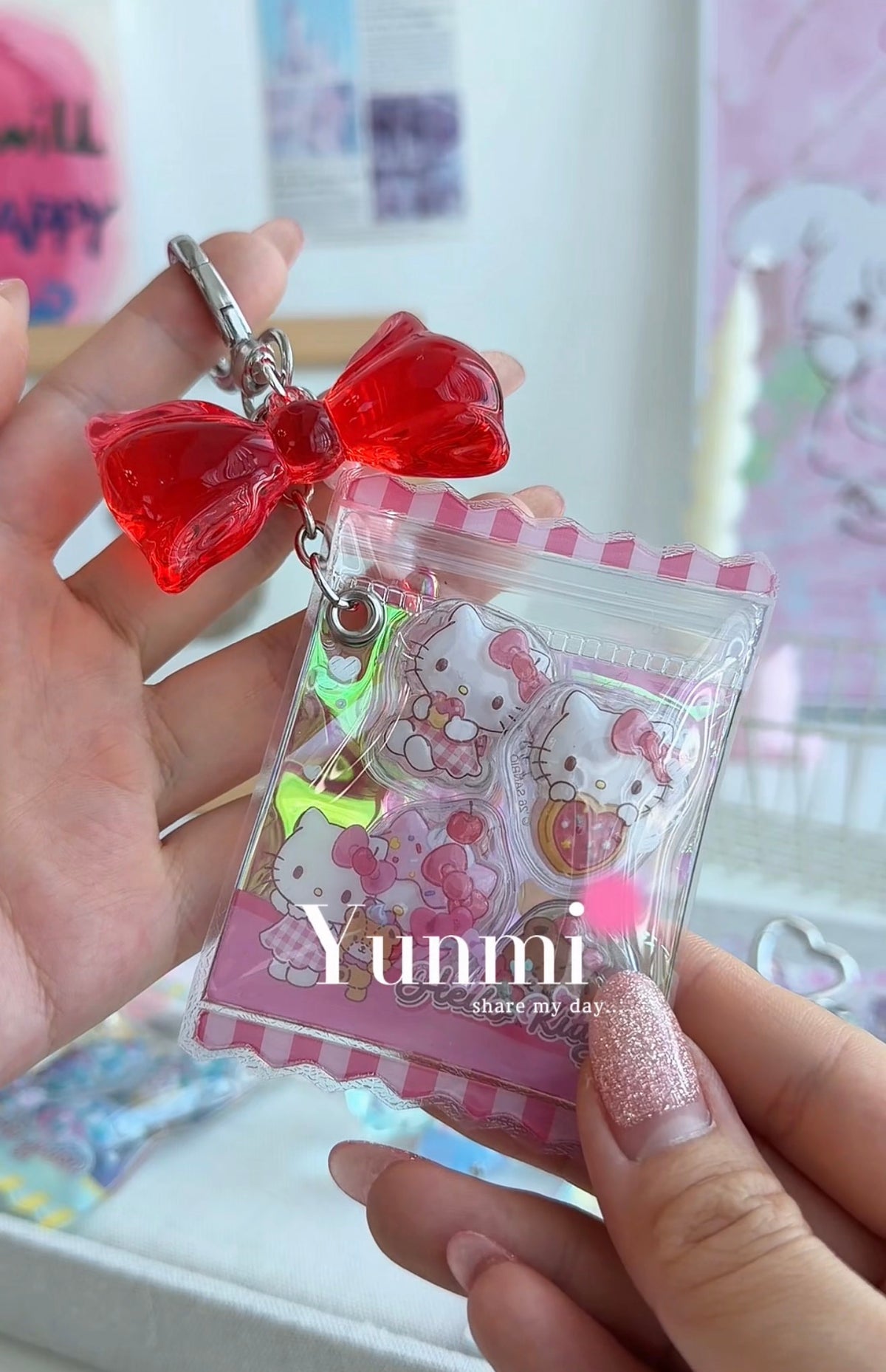 Japan Sanrio Candy Pouch Keychain – Sweet & Transparent Mini Bag Charm