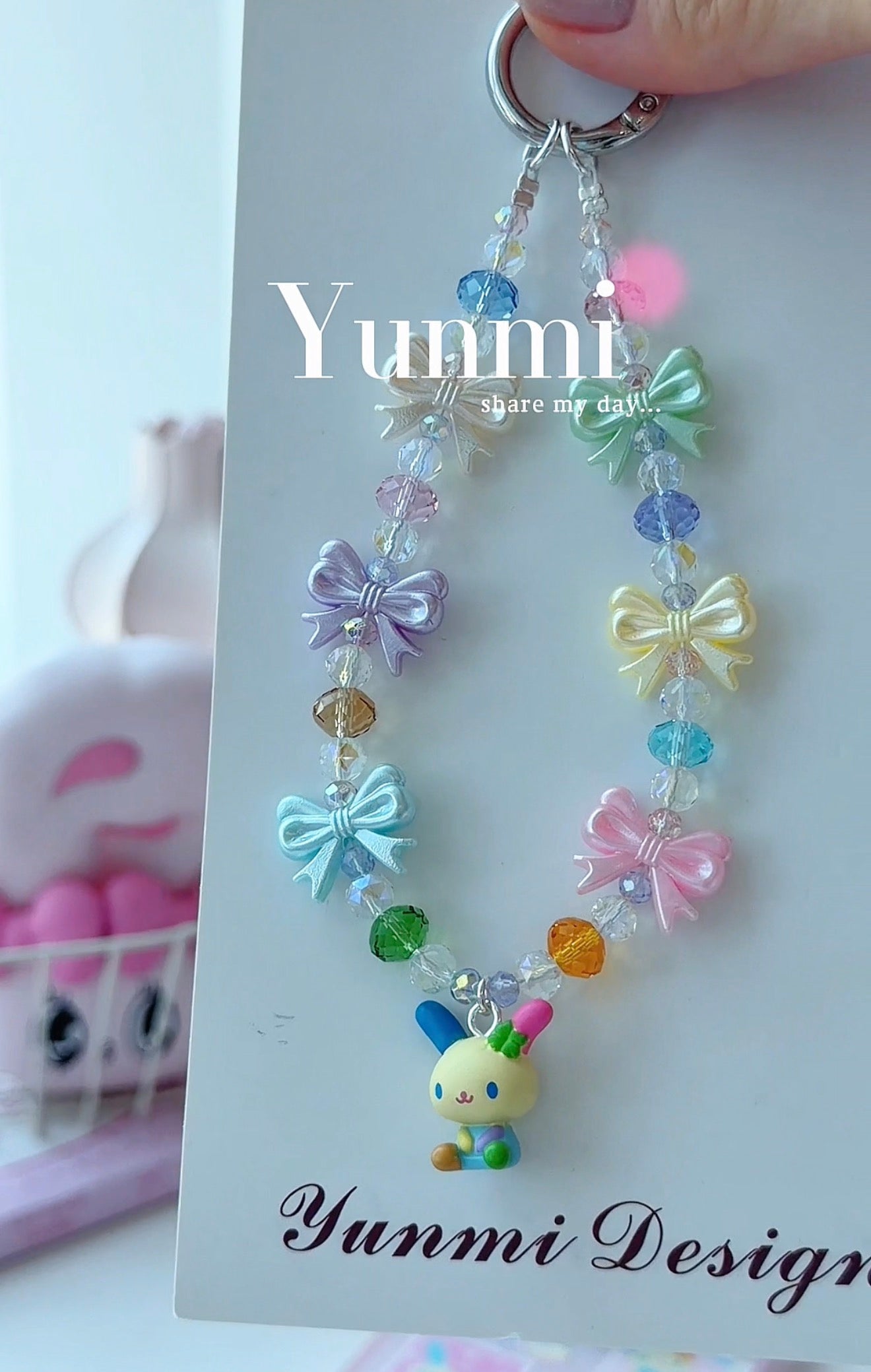Rainbow Usahana Phone Strap – Cute & Colourful  Charm