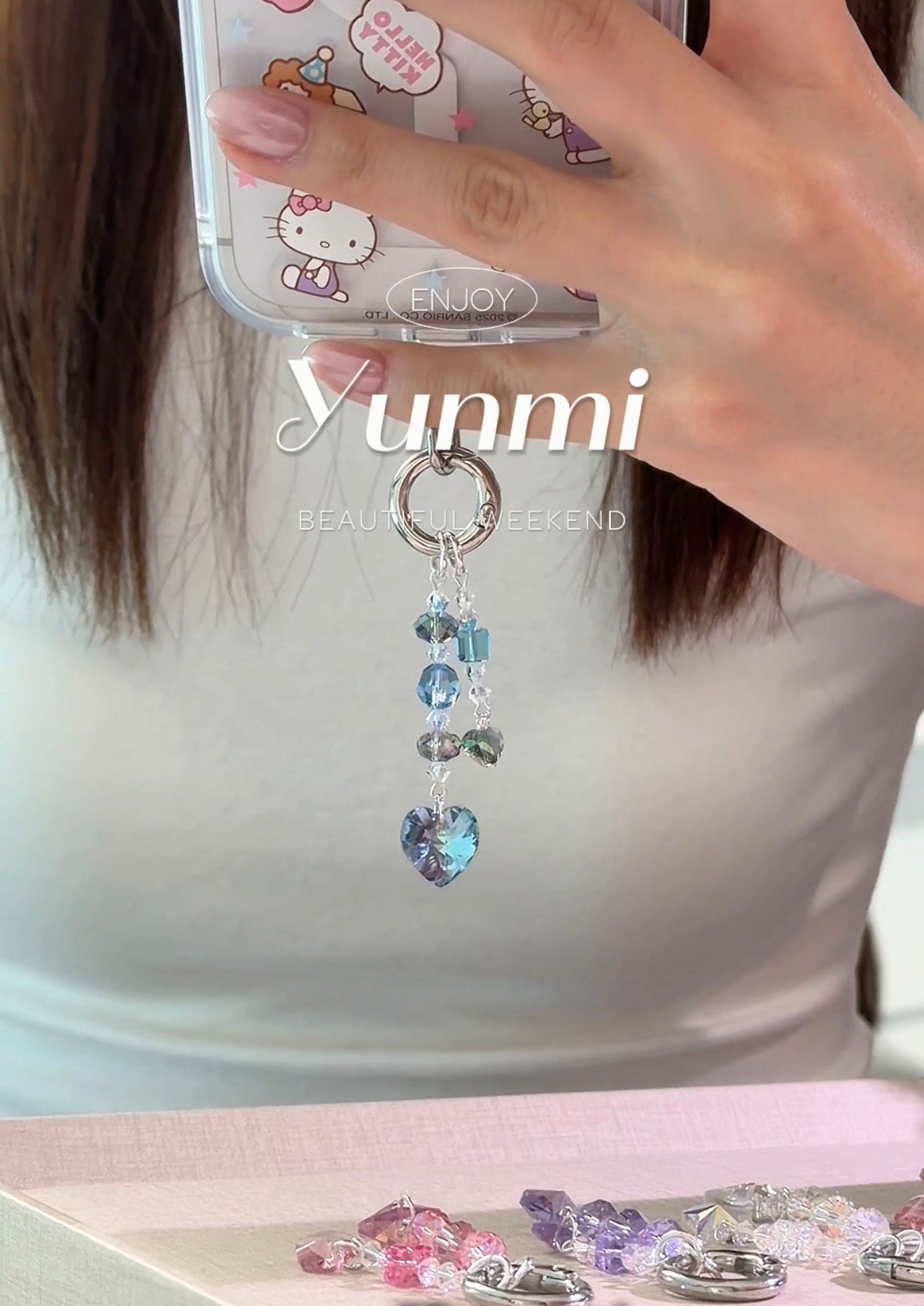 Austrian Crystal Mini Charm – 2-in-1 Phone Strap & Keychain