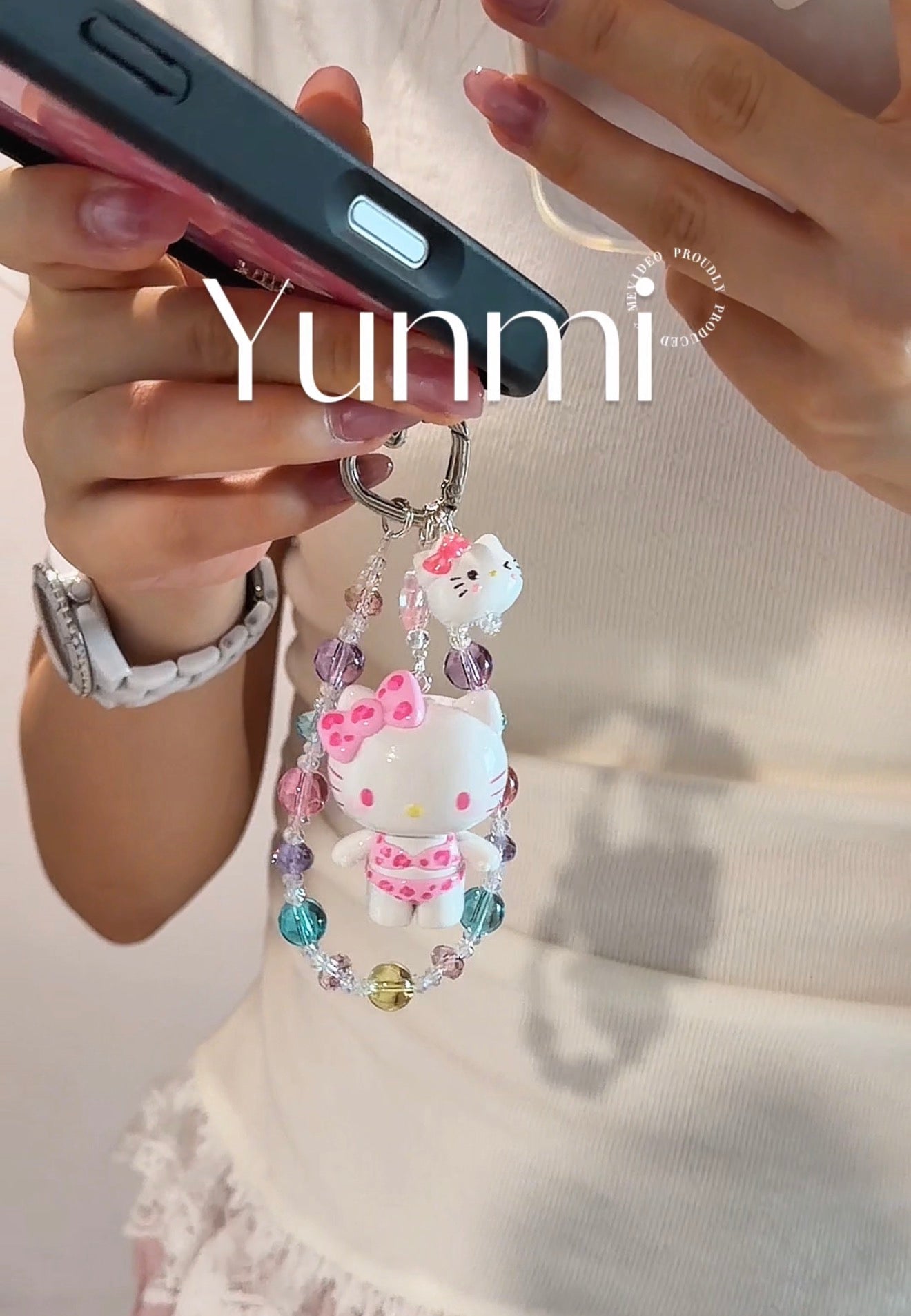 Bikini HK Charm – 2-in-1 Bag & Key Accessory with Bubble Beads