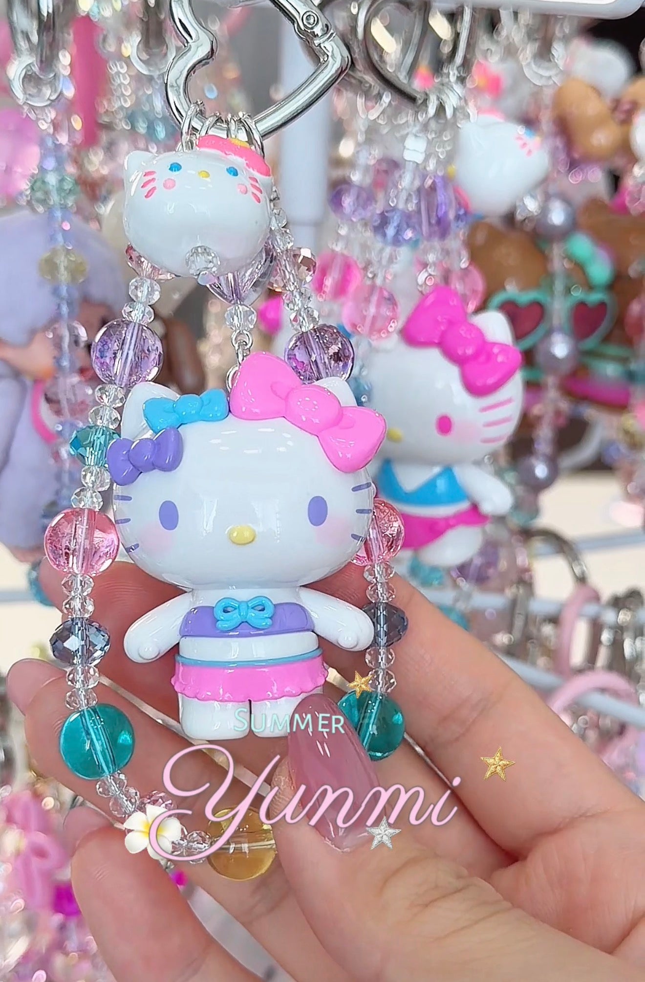 Bikini HK Charm – 2-in-1 Bag & Key Accessory with Bubble Beads