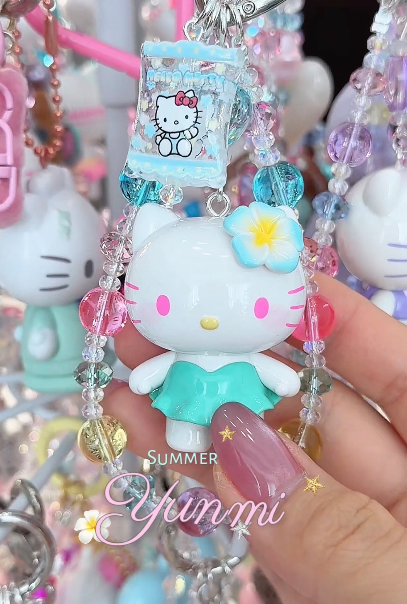 Bikini HK Charm – 2-in-1 Bag & Key Accessory with Bubble Beads