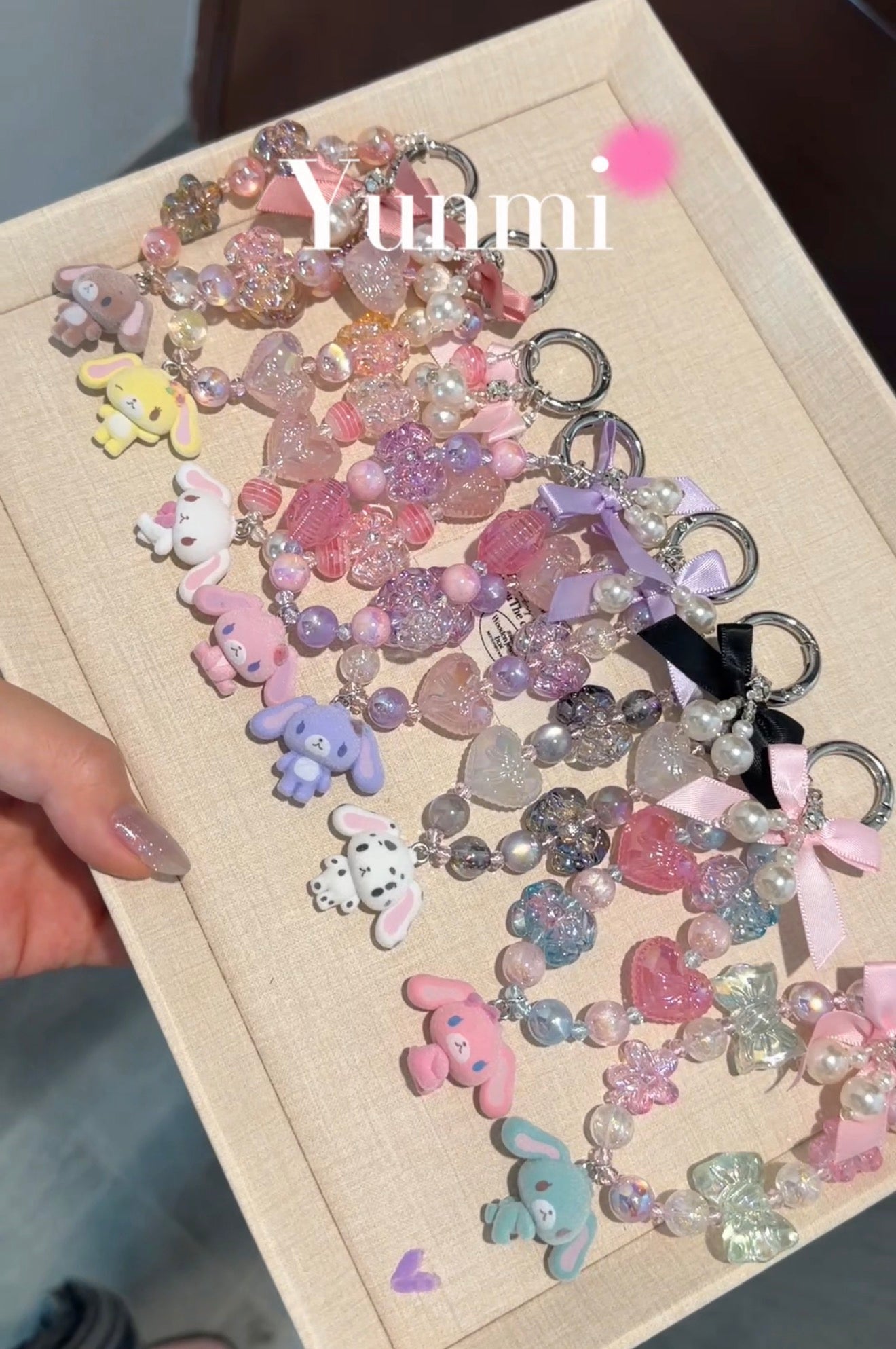 Flocked Sugar Bunnies Phone Strap –  Original Design