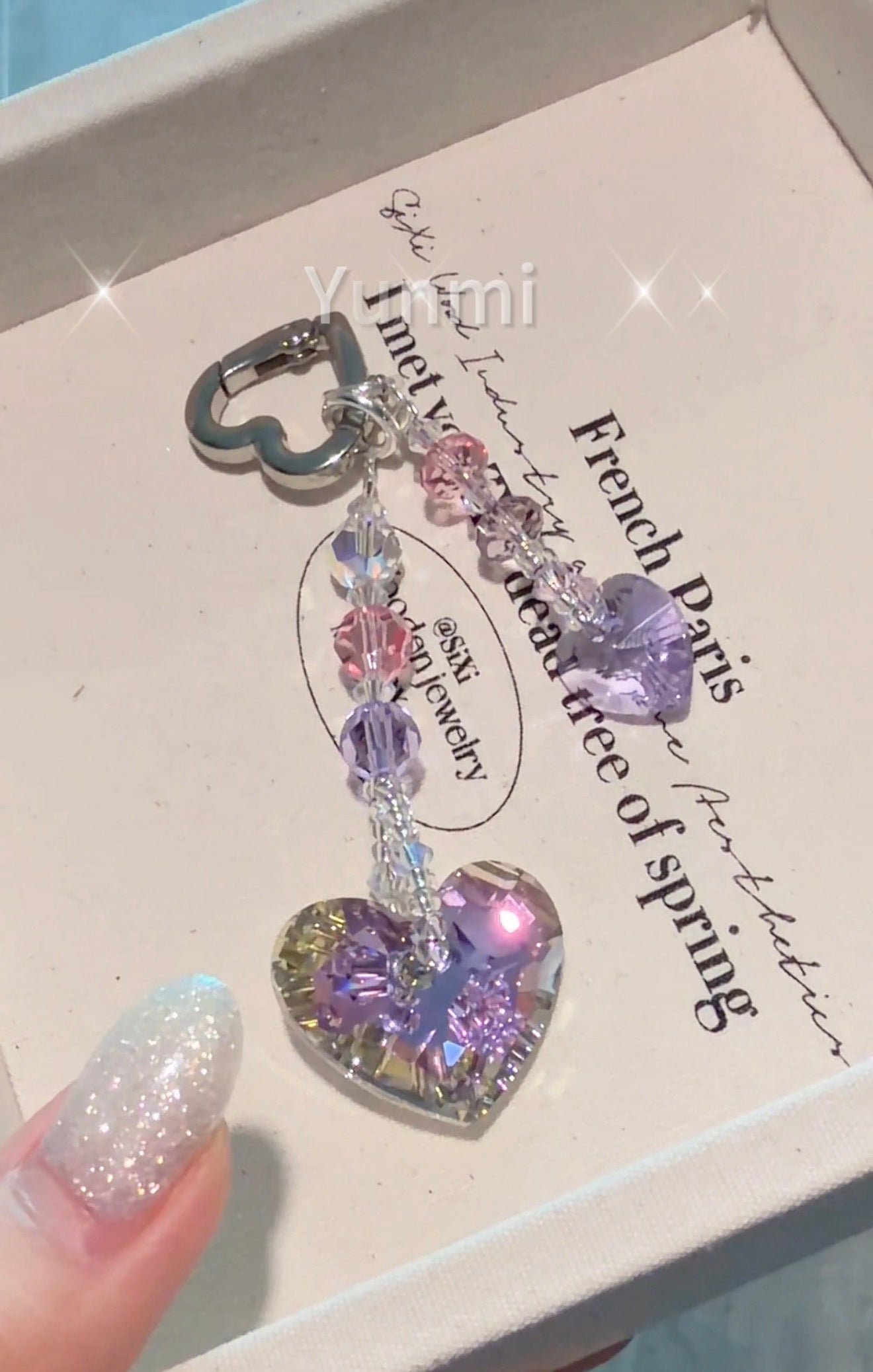 Austrian Crystal Heart Charm – Dazzling Pendant for Phone, Bag & Keys