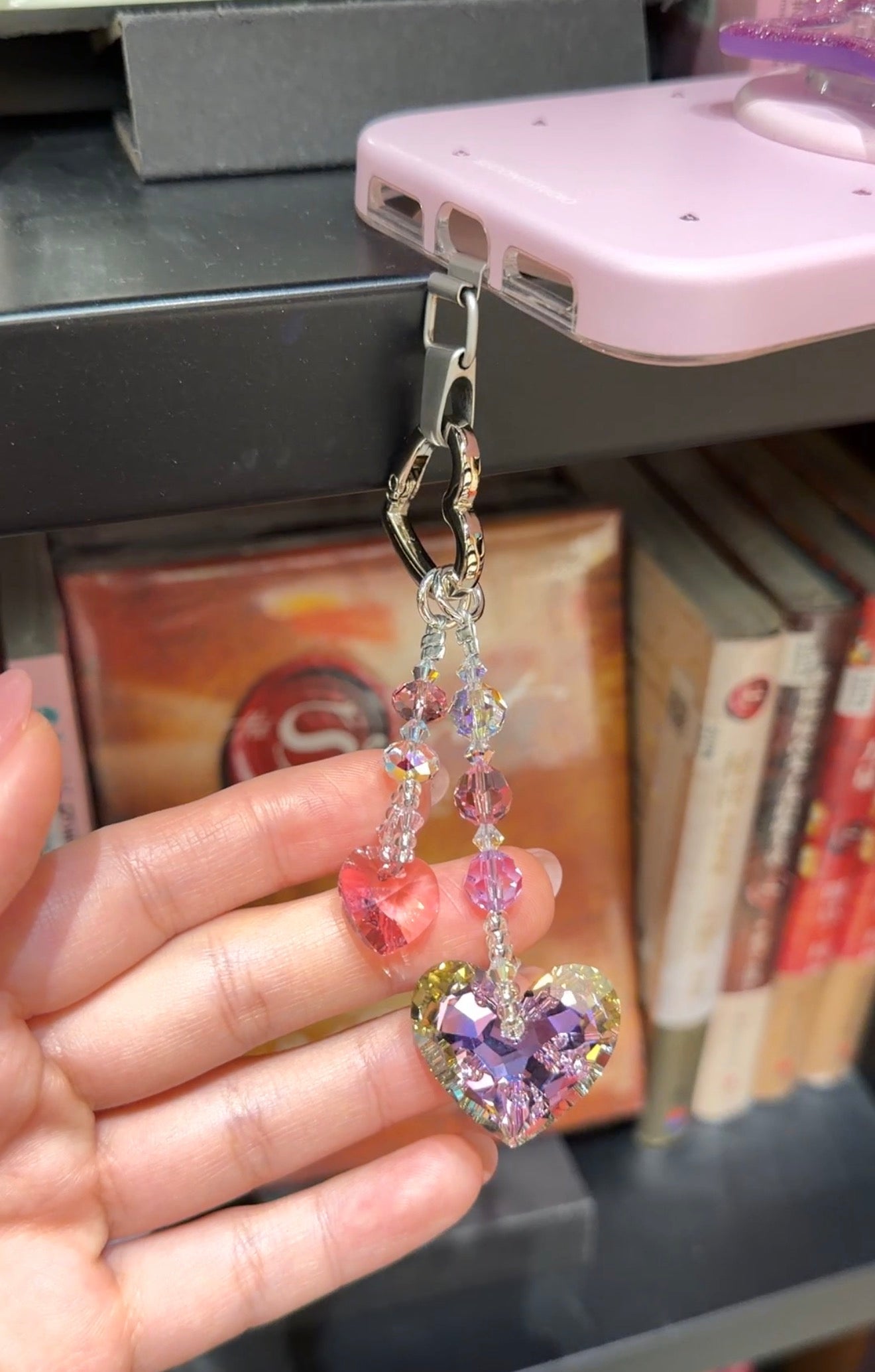Austrian Crystal Heart Charm – Dazzling Pendant for Phone, Bag & Keys