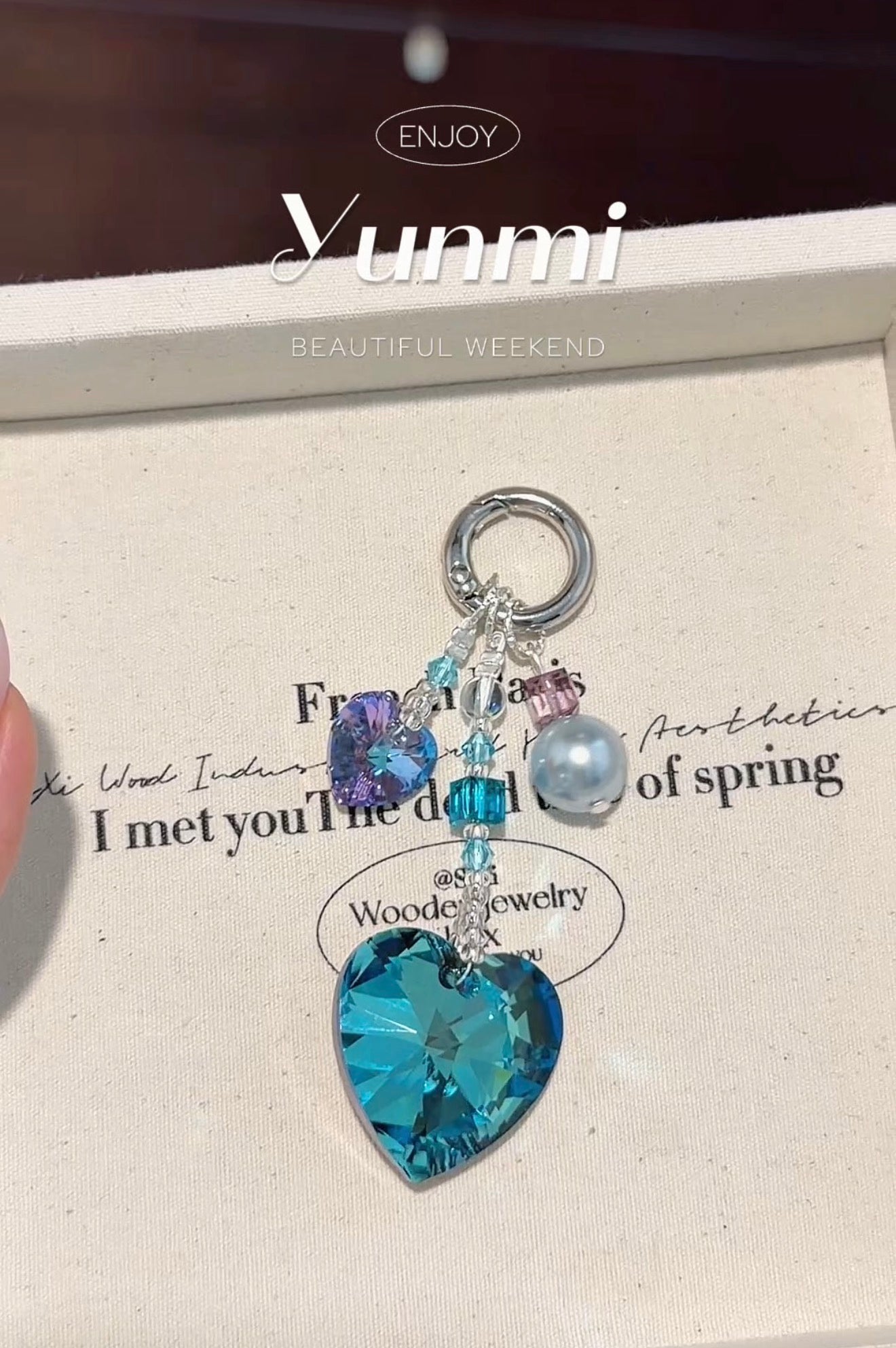 Austrian Crystal Heart Charm – Dazzling Pendant for Phone, Bag & Keys