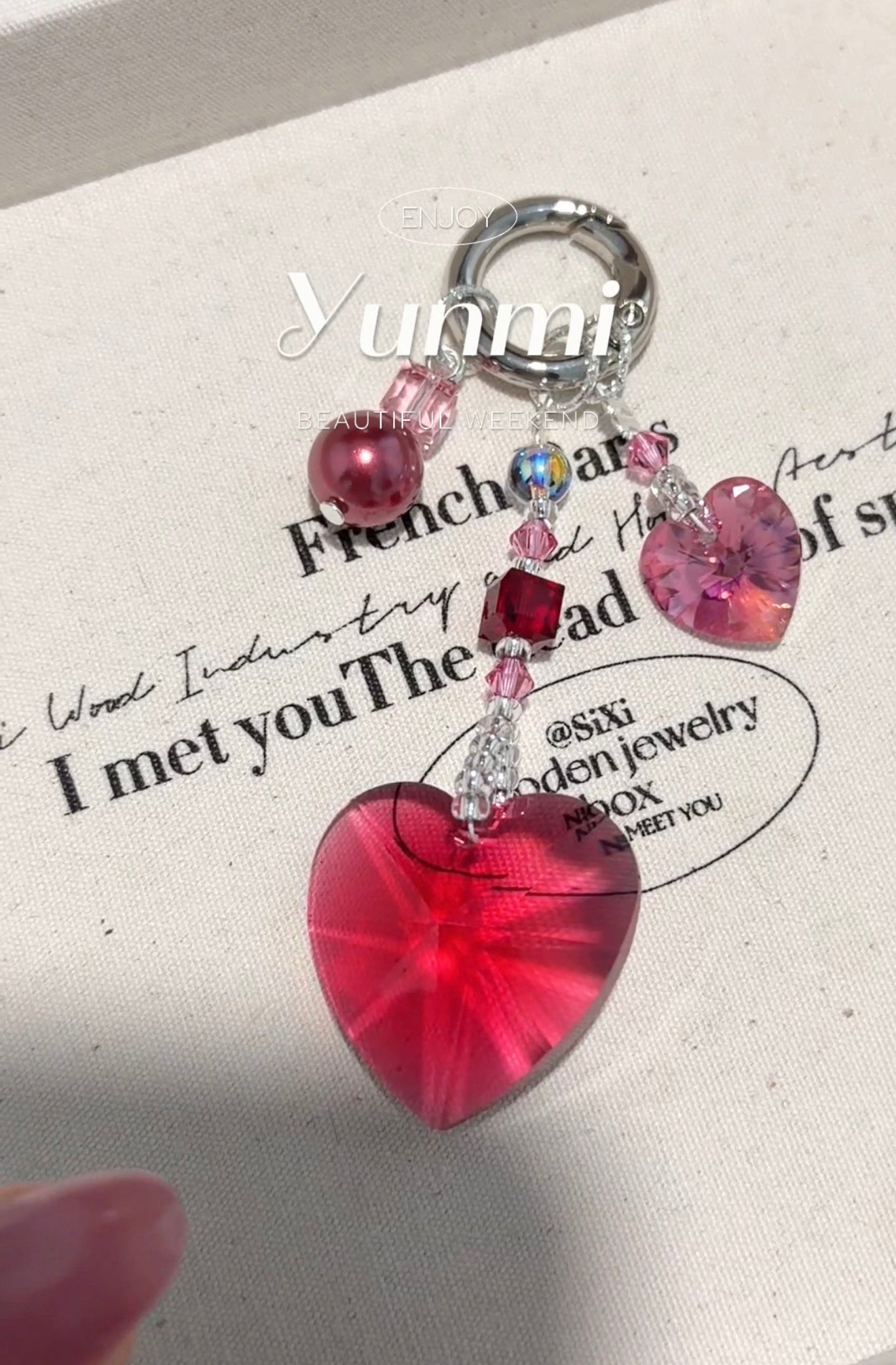 Austrian Crystal Heart Charm – Dazzling Pendant for Phone, Bag & Keys