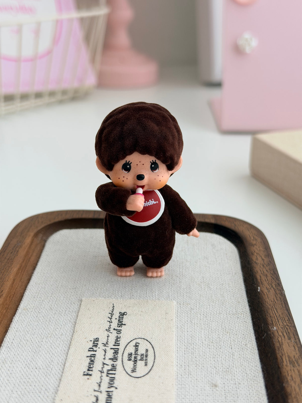 Monchhichi Flocked Keychain – Colorful Velvet Finish, Handcrafted Original Accessory