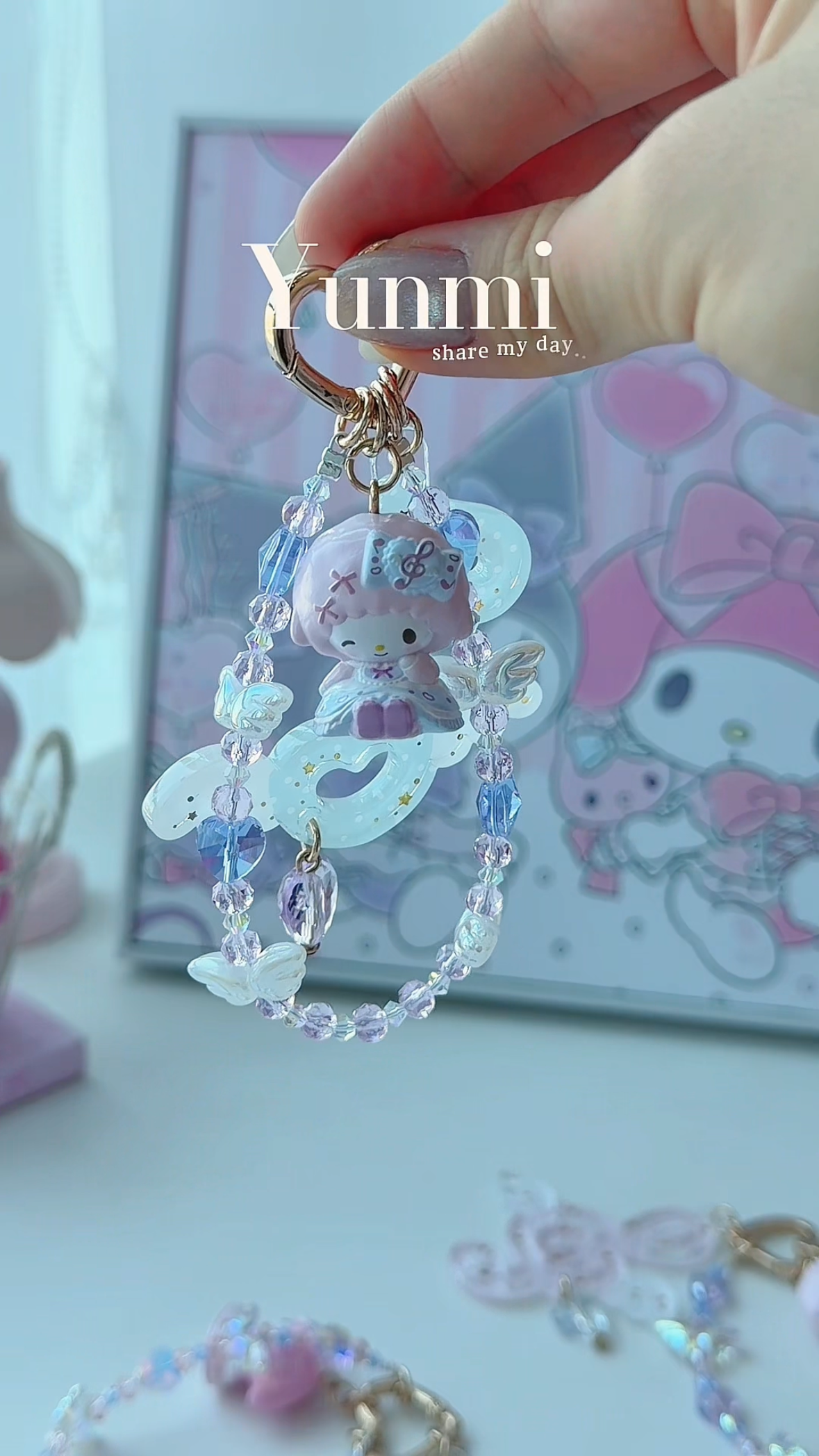 Sanrio Melody Phone Chain – Music Note Accents, Original Handcrafted Accessory