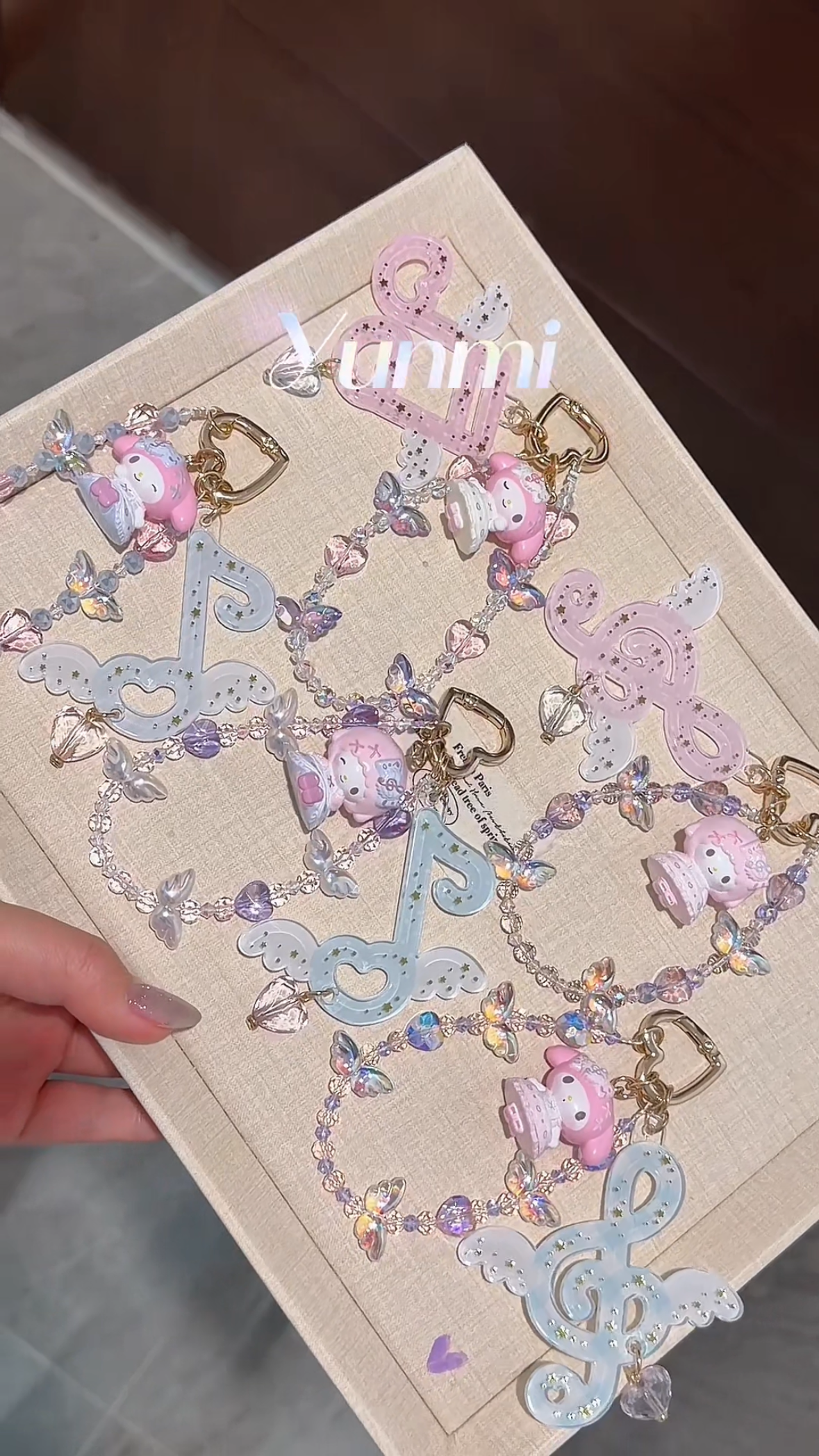 Sanrio Melody Phone Chain – Music Note Accents, Original Handcrafted Accessory