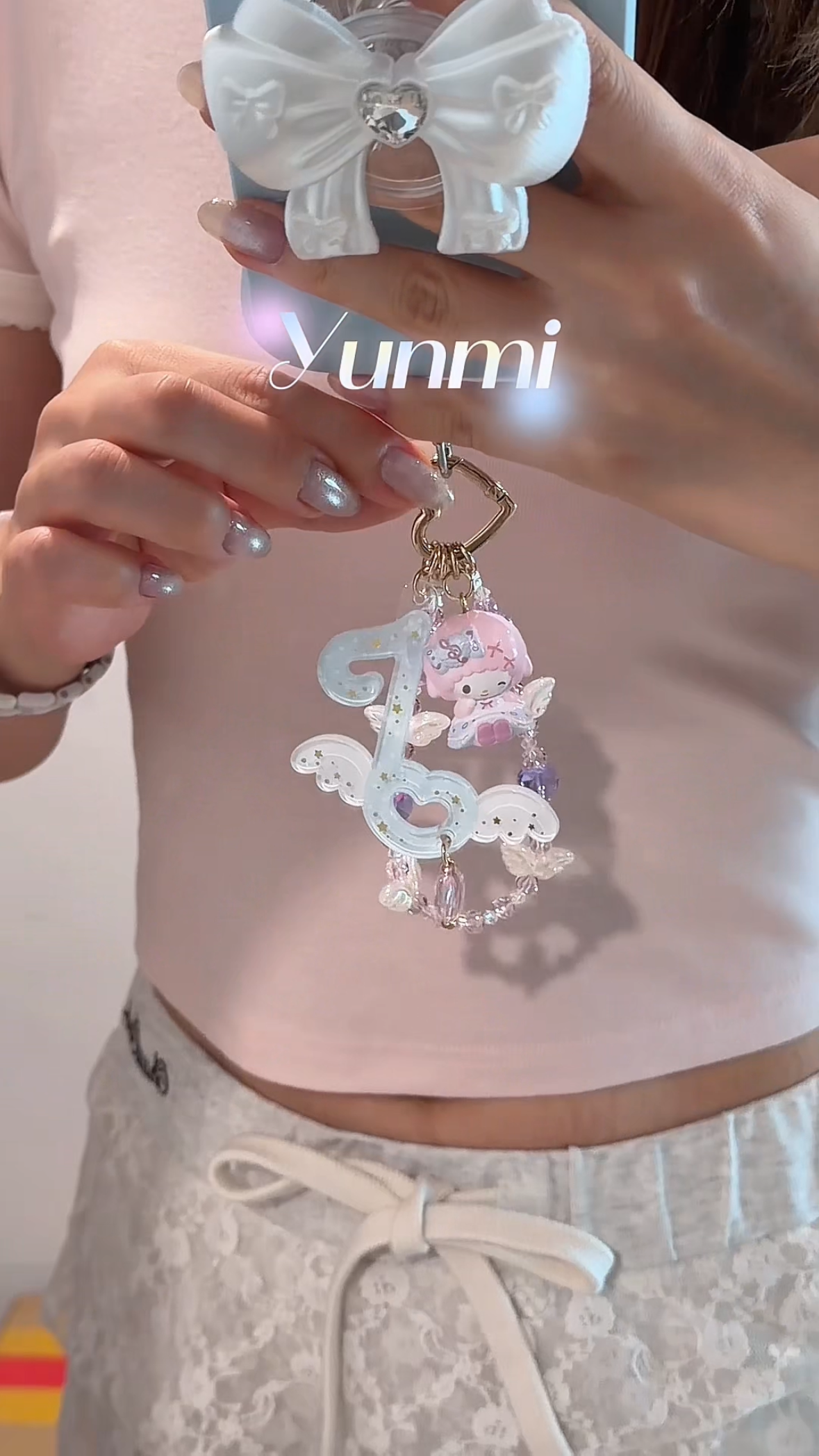 Sanrio Melody Phone Chain – Music Note Accents, Original Handcrafted Accessory