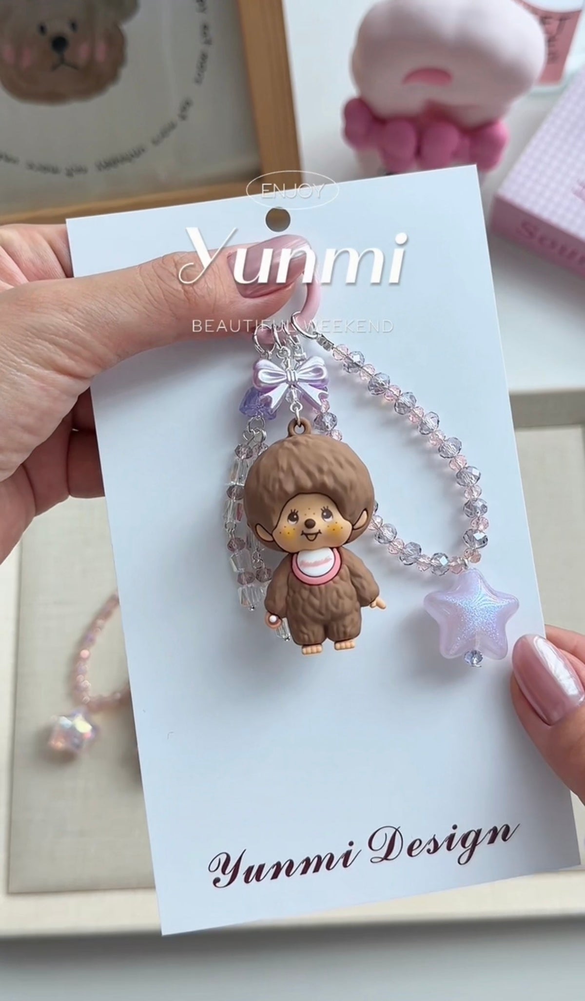 Monchhichi Boy and Girl Phone Strap– Boy & Girl Mascots, Handmade Original Accessory