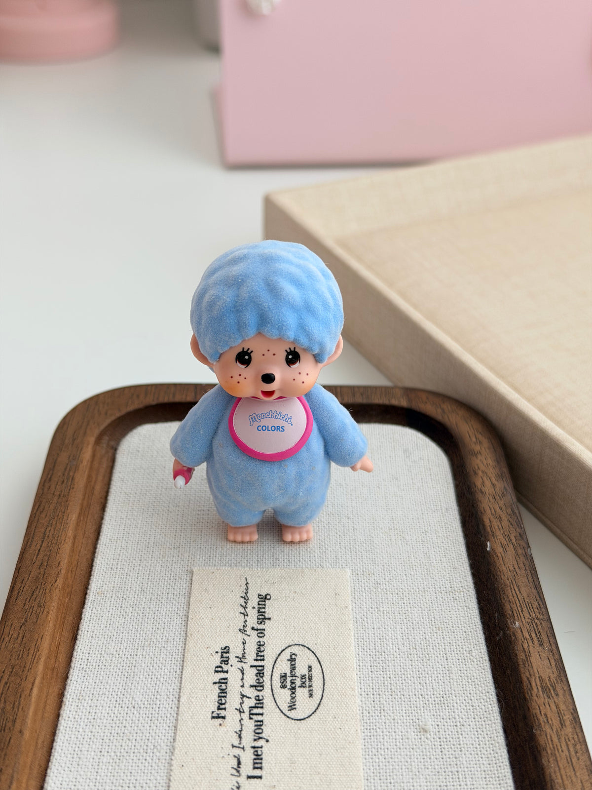 Monchhichi Flocked Keychain – Colorful Velvet Finish, Handcrafted Original Accessory