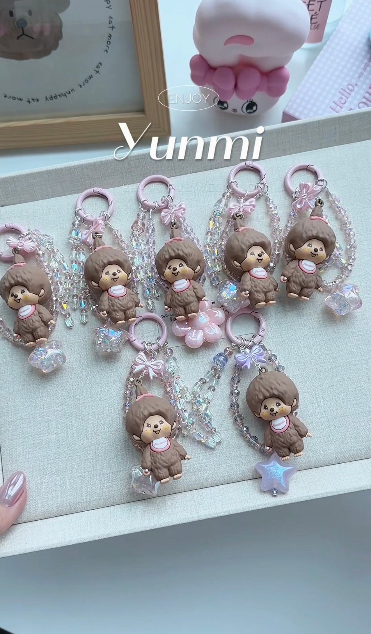 Monchhichi Boy and Girl Phone Strap– Boy & Girl Mascots, Handmade Original Accessory