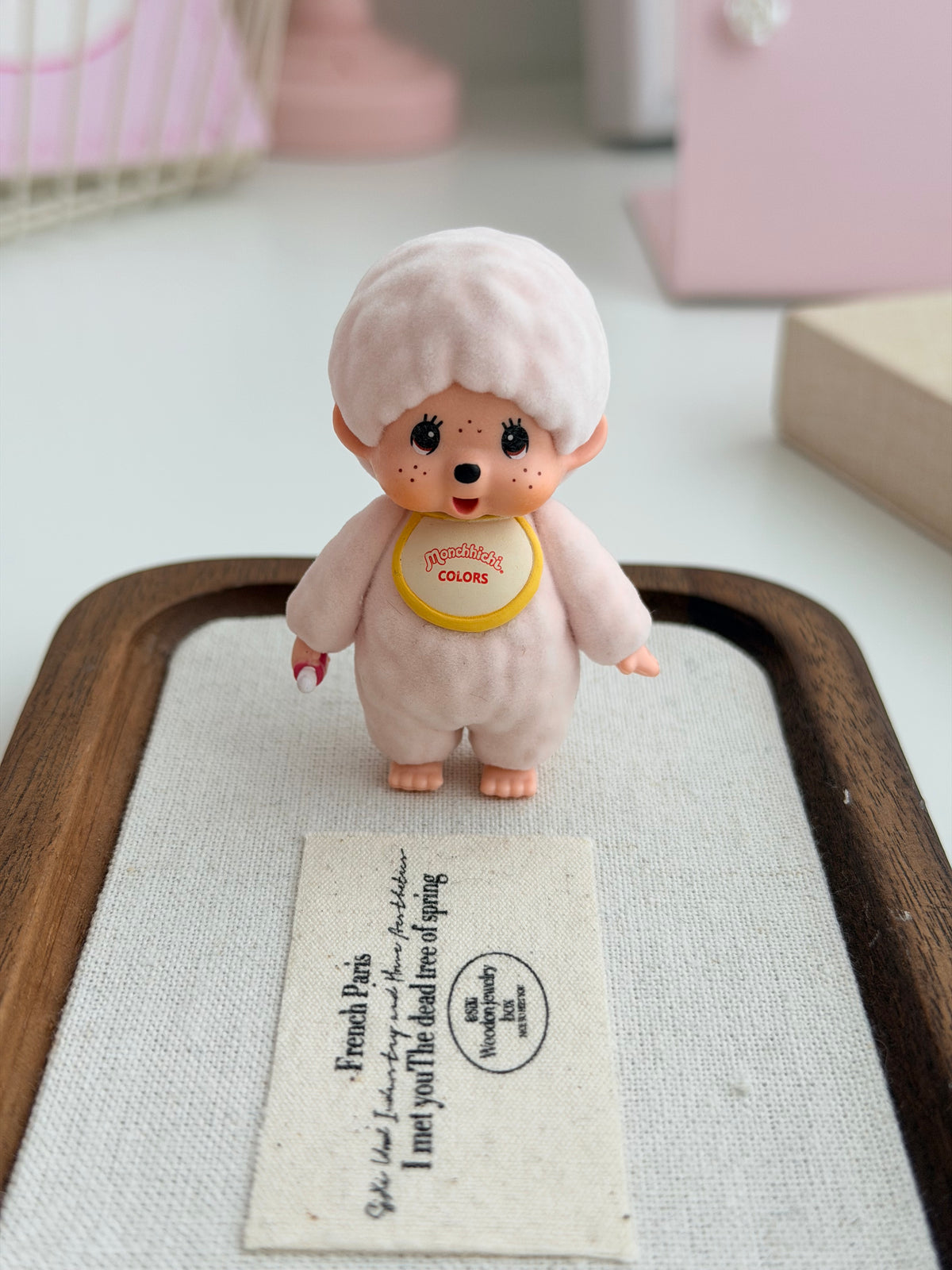 Monchhichi Flocked Keychain – Colorful Velvet Finish, Handcrafted Original Accessory