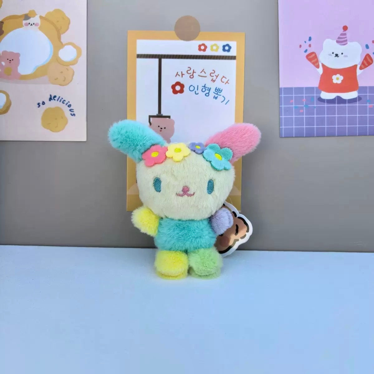 Usahana Plush Bag Charm – Colourful Summer Bunny, Officially Licensed Sanrio