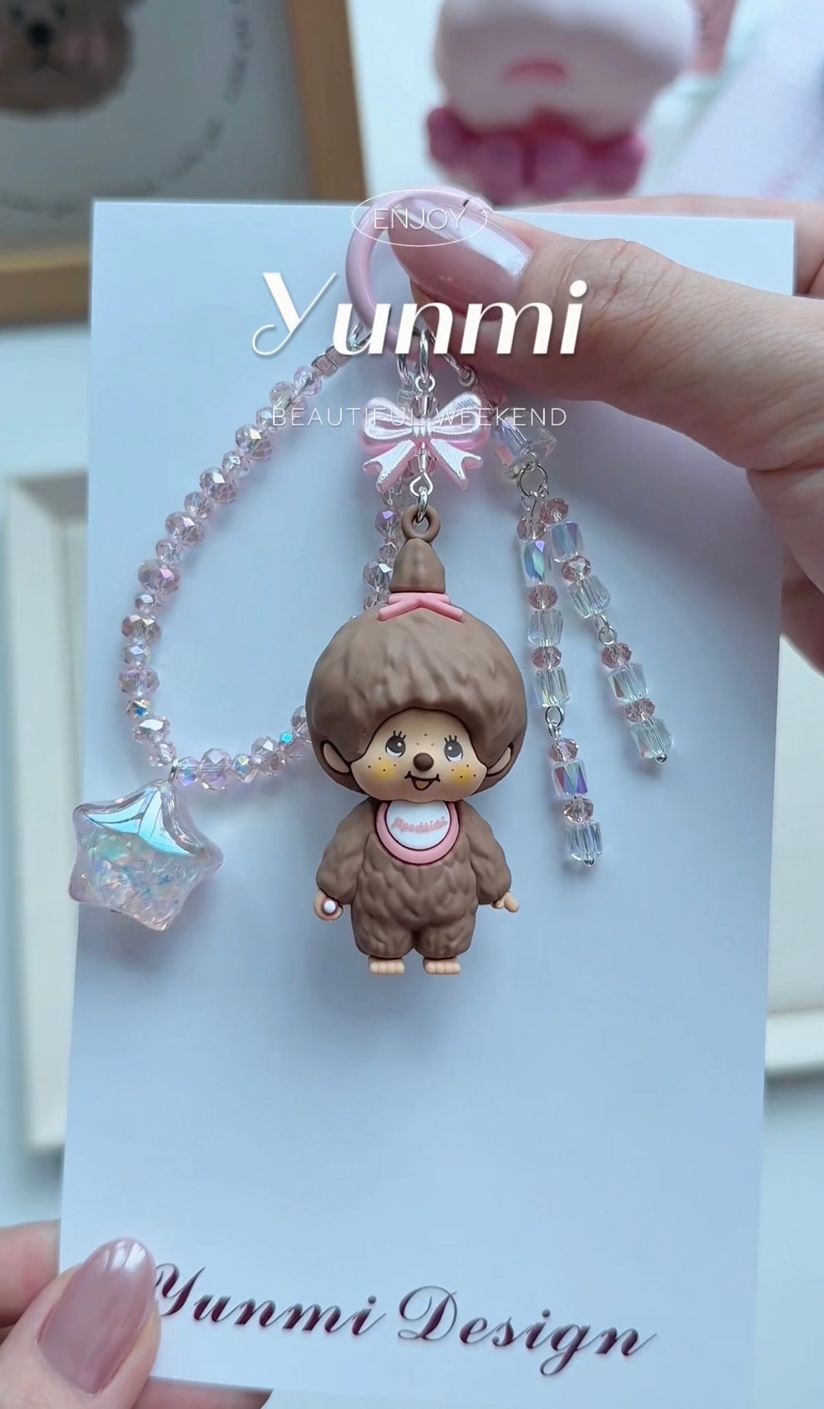 Monchhichi Boy and Girl Phone Strap– Boy & Girl Mascots, Handmade Original Accessory