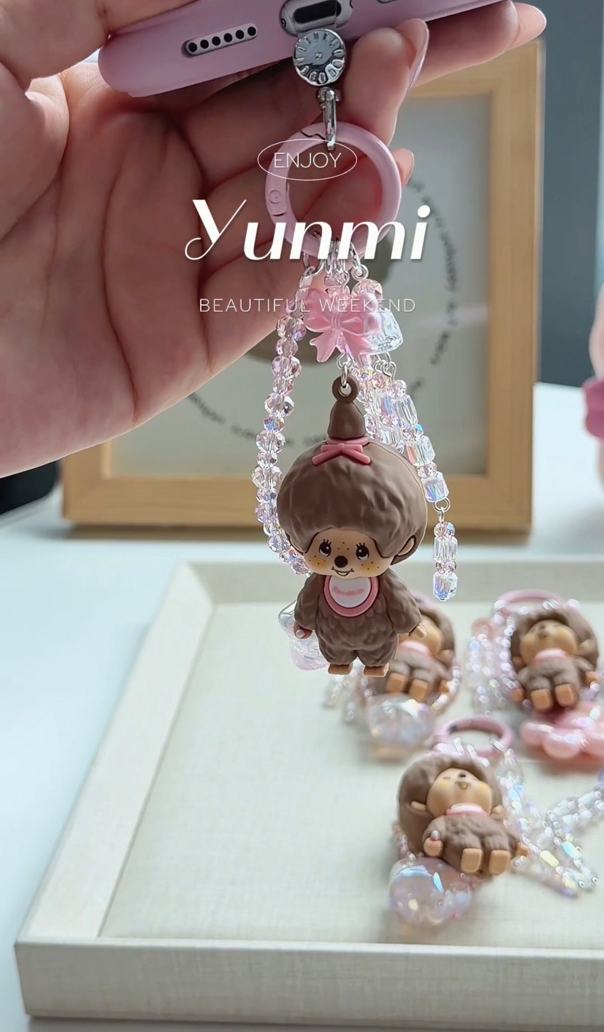 Monchhichi Boy and Girl Phone Strap– Boy & Girl Mascots, Handmade Original Accessory